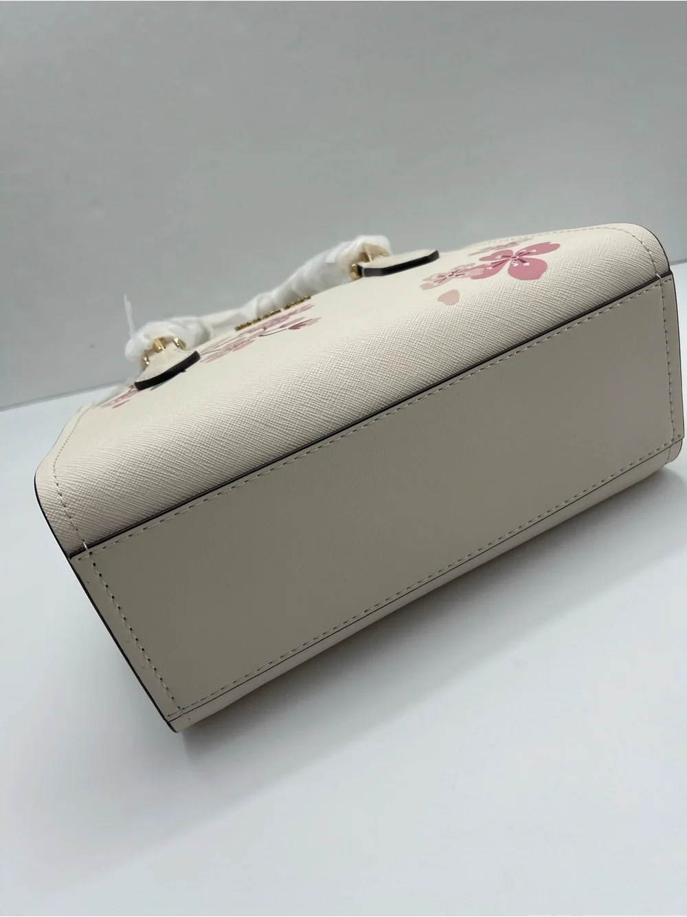 MICHAEL KORS Marilyn Sma Embellished Satchel Crossbody Messenger Lt Cream NWT